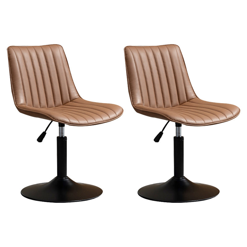 Contemporary Style Bar-stool Adjustable Counter Bar Stool with Metal Legs for Home Brown 2 Piece Set Short Stool(22"H) Clearhalo 'Bar Furniture' 'Bar Stools' 'bar_stools' 'furn' 'furn_bar_stools' 'Furniture' 'furniture_bar_stools' 'Kitchen & Dining Furniture' 5002941
