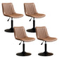 Contemporary Style Bar-stool Adjustable Counter Bar Stool with Metal Legs for Home Brown 4 Piece Set Short Stool(22"H) Clearhalo 'Bar Furniture' 'Bar Stools' 'bar_stools' 'furn' 'furn_bar_stools' 'Furniture' 'furniture_bar_stools' 'Kitchen & Dining Furniture' 5002942