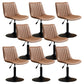 Contemporary Style Bar-stool Adjustable Counter Bar Stool with Metal Legs for Home Brown 8 Piece Set Short Stool(22"H) Clearhalo 'Bar Furniture' 'Bar Stools' 'bar_stools' 'furn' 'furn_bar_stools' 'Furniture' 'furniture_bar_stools' 'Kitchen & Dining Furniture' 5002944
