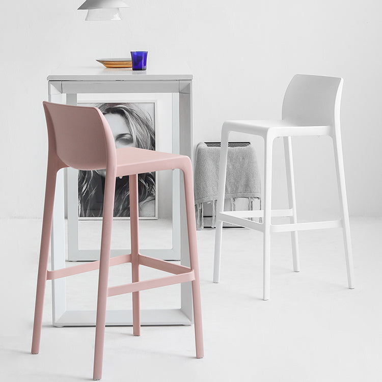 Contemporary Stackable Bar-stool Plastic Counter Bar Stool with Plastic Legs for Home Clearhalo 'Bar Furniture' 'Bar Stools' 'bar_stools' 'furn' 'furn_bar_stools' 'Furniture' 'furniture_bar_stools' 'Kitchen & Dining Furniture' 5002947