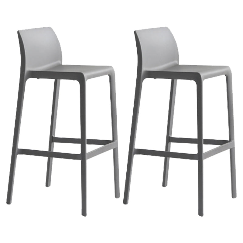 Contemporary Stackable Bar-stool Plastic Counter Bar Stool with Plastic Legs for Home Grey 2 Piece Set Clearhalo 'Bar Furniture' 'Bar Stools' 'bar_stools' 'furn' 'furn_bar_stools' 'Furniture' 'furniture_bar_stools' 'Kitchen & Dining Furniture' 5002948
