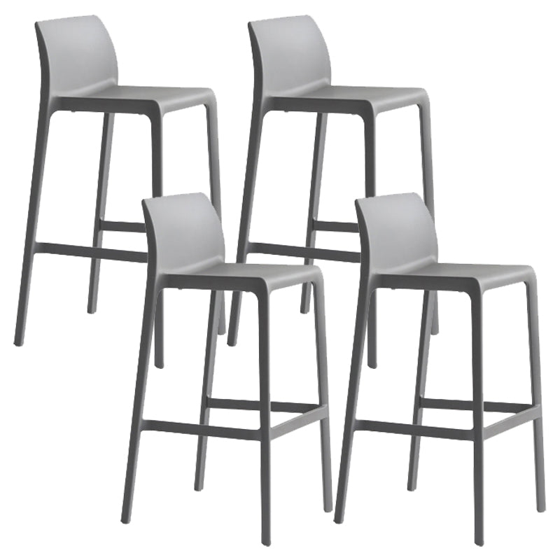 Contemporary Stackable Bar-stool Plastic Counter Bar Stool with Plastic Legs for Home Grey 4 Piece Set Clearhalo 'Bar Furniture' 'Bar Stools' 'bar_stools' 'furn' 'furn_bar_stools' 'Furniture' 'furniture_bar_stools' 'Kitchen & Dining Furniture' 5002949