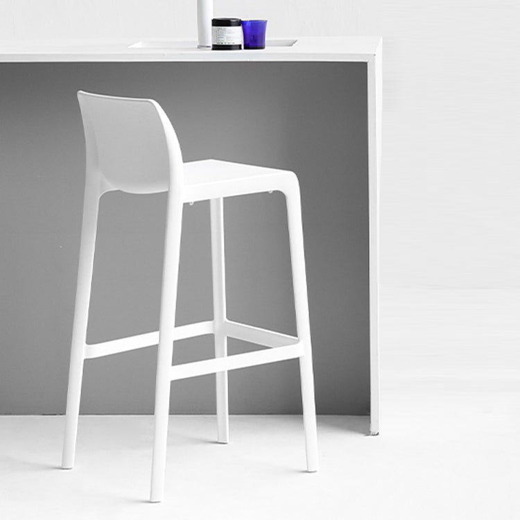 Contemporary Stackable Bar-stool Plastic Counter Bar Stool with Plastic Legs for Home Clearhalo 'Bar Furniture' 'Bar Stools' 'bar_stools' 'furn' 'furn_bar_stools' 'Furniture' 'furniture_bar_stools' 'Kitchen & Dining Furniture' 5002950