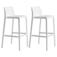 Contemporary Stackable Bar-stool Plastic Counter Bar Stool with Plastic Legs for Home White 2 Piece Set Clearhalo 'Bar Furniture' 'Bar Stools' 'bar_stools' 'furn' 'furn_bar_stools' 'Furniture' 'furniture_bar_stools' 'Kitchen & Dining Furniture' 5002956