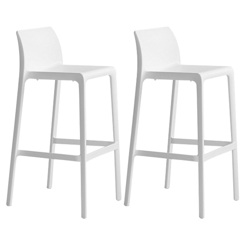 Contemporary Stackable Bar-stool Plastic Counter Bar Stool with Plastic Legs for Home White 2 Piece Set Clearhalo 'Bar Furniture' 'Bar Stools' 'bar_stools' 'furn' 'furn_bar_stools' 'Furniture' 'furniture_bar_stools' 'Kitchen & Dining Furniture' 5002956
