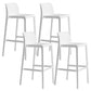 Contemporary Stackable Bar-stool Plastic Counter Bar Stool with Plastic Legs for Home White 4 Piece Set Clearhalo 'Bar Furniture' 'Bar Stools' 'bar_stools' 'furn' 'furn_bar_stools' 'Furniture' 'furniture_bar_stools' 'Kitchen & Dining Furniture' 5002958