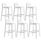 Contemporary Stackable Bar-stool Plastic Counter Bar Stool with Plastic Legs for Home White 6 Piece Set Clearhalo 'Bar Furniture' 'Bar Stools' 'bar_stools' 'furn' 'furn_bar_stools' 'Furniture' 'furniture_bar_stools' 'Kitchen & Dining Furniture' 5002960