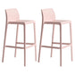 Contemporary Stackable Bar-stool Plastic Counter Bar Stool with Plastic Legs for Home Pink 2 Piece Set Clearhalo 'Bar Furniture' 'Bar Stools' 'bar_stools' 'furn' 'furn_bar_stools' 'Furniture' 'furniture_bar_stools' 'Kitchen & Dining Furniture' 5002964