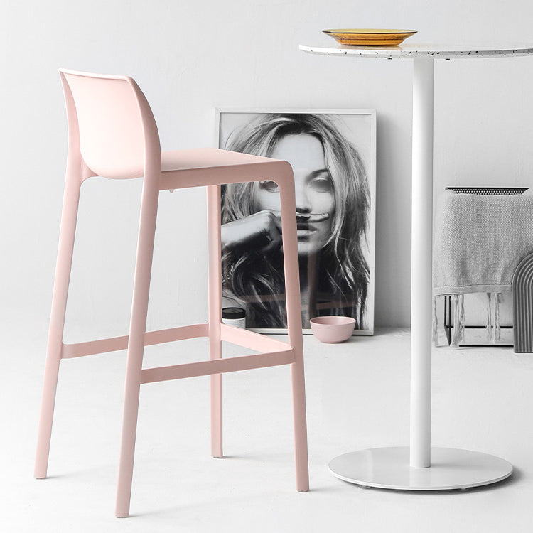 Contemporary Stackable Bar-stool Plastic Counter Bar Stool with Plastic Legs for Home Clearhalo 'Bar Furniture' 'Bar Stools' 'bar_stools' 'furn' 'furn_bar_stools' 'Furniture' 'furniture_bar_stools' 'Kitchen & Dining Furniture' 5002965