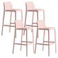 Contemporary Stackable Bar-stool Plastic Counter Bar Stool with Plastic Legs for Home Pink 4 Piece Set Clearhalo 'Bar Furniture' 'Bar Stools' 'bar_stools' 'furn' 'furn_bar_stools' 'Furniture' 'furniture_bar_stools' 'Kitchen & Dining Furniture' 5002966