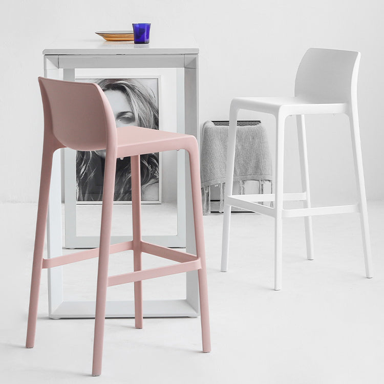 Contemporary Stackable Bar-stool Plastic Counter Bar Stool with Plastic Legs for Home Clearhalo 'Bar Furniture' 'Bar Stools' 'bar_stools' 'furn' 'furn_bar_stools' 'Furniture' 'furniture_bar_stools' 'Kitchen & Dining Furniture' 5002967