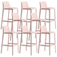 Contemporary Stackable Bar-stool Plastic Counter Bar Stool with Plastic Legs for Home Pink 8 Piece Set Clearhalo 'Bar Furniture' 'Bar Stools' 'bar_stools' 'furn' 'furn_bar_stools' 'Furniture' 'furniture_bar_stools' 'Kitchen & Dining Furniture' 5002970