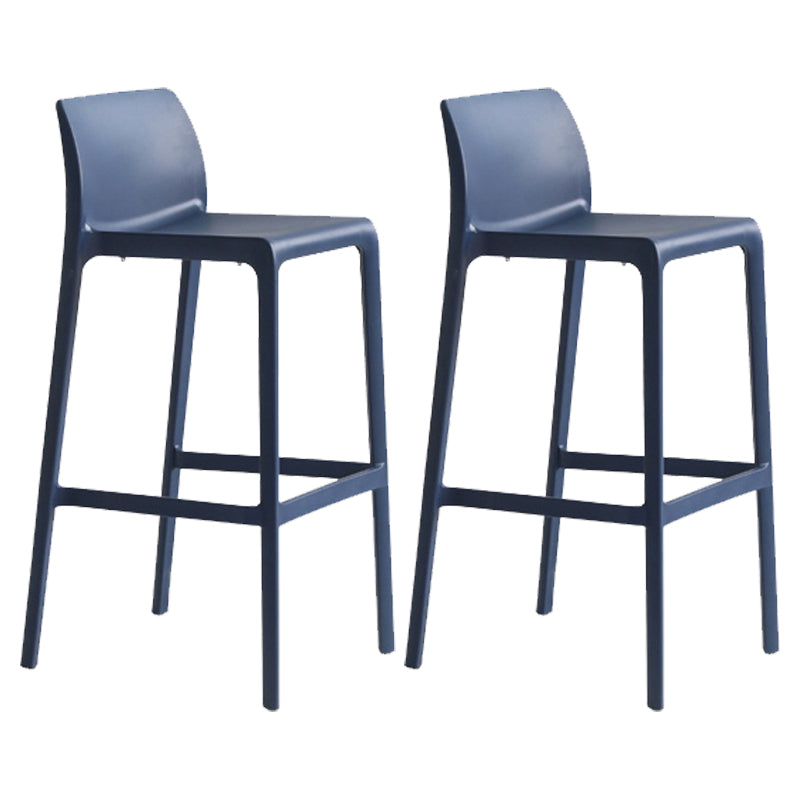 Contemporary Stackable Bar-stool Plastic Counter Bar Stool with Plastic Legs for Home Blue 2 Piece Set Clearhalo 'Bar Furniture' 'Bar Stools' 'bar_stools' 'furn' 'furn_bar_stools' 'Furniture' 'furniture_bar_stools' 'Kitchen & Dining Furniture' 5002972