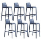 Contemporary Stackable Bar-stool Plastic Counter Bar Stool with Plastic Legs for Home Blue 6 Piece Set Clearhalo 'Bar Furniture' 'Bar Stools' 'bar_stools' 'furn' 'furn_bar_stools' 'Furniture' 'furniture_bar_stools' 'Kitchen & Dining Furniture' 5002974