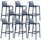 Contemporary Stackable Bar-stool Plastic Counter Bar Stool with Plastic Legs for Home Blue 8 Piece Set Clearhalo 'Bar Furniture' 'Bar Stools' 'bar_stools' 'furn' 'furn_bar_stools' 'Furniture' 'furniture_bar_stools' 'Kitchen & Dining Furniture' 5002975