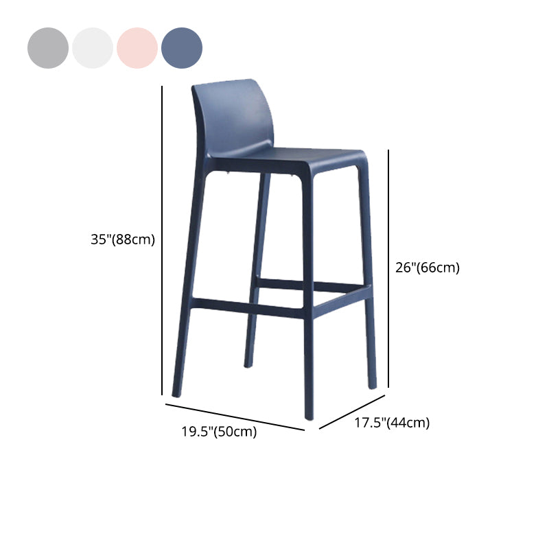 Contemporary Stackable Bar-stool Plastic Counter Bar Stool with Plastic Legs for Home Clearhalo 'Bar Furniture' 'Bar Stools' 'bar_stools' 'furn' 'furn_bar_stools' 'Furniture' 'furniture_bar_stools' 'Kitchen & Dining Furniture' 5002976