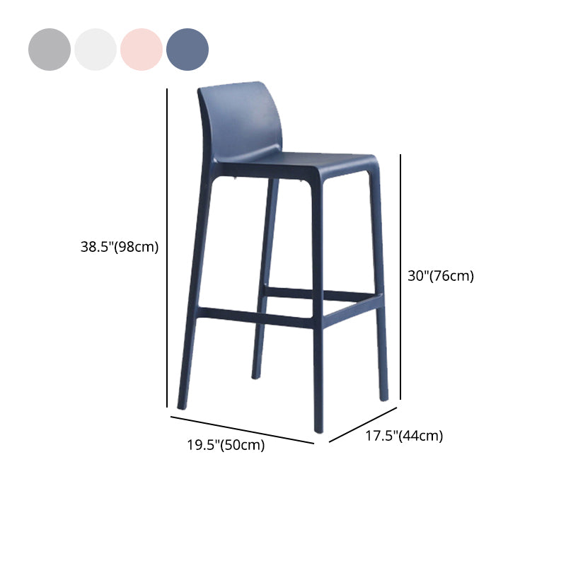 Contemporary Stackable Bar-stool Plastic Counter Bar Stool with Plastic Legs for Home Clearhalo 'Bar Furniture' 'Bar Stools' 'bar_stools' 'furn' 'furn_bar_stools' 'Furniture' 'furniture_bar_stools' 'Kitchen & Dining Furniture' 5002977