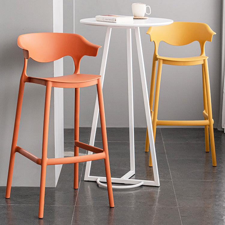 Nordic Stackable Bar-stool Plastic Counter Bar Stool with Plastic Legs for Home Clearhalo 'Bar Furniture' 'Bar Stools' 'bar_stools' 'furn' 'furn_bar_stools' 'Furniture' 'furniture_bar_stools' 'Kitchen & Dining Furniture' 5002980