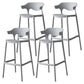 Nordic Stackable Bar-stool Plastic Counter Bar Stool with Plastic Legs for Home Grey 4 Piece Set Clearhalo 'Bar Furniture' 'Bar Stools' 'bar_stools' 'furn' 'furn_bar_stools' 'Furniture' 'furniture_bar_stools' 'Kitchen & Dining Furniture' 5002981
