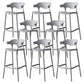 Nordic Stackable Bar-stool Plastic Counter Bar Stool with Plastic Legs for Home Grey 8 Piece Set Clearhalo 'Bar Furniture' 'Bar Stools' 'bar_stools' 'furn' 'furn_bar_stools' 'Furniture' 'furniture_bar_stools' 'Kitchen & Dining Furniture' 5002984