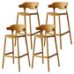 Nordic Stackable Bar-stool Plastic Counter Bar Stool with Plastic Legs for Home Yellow 4 Piece Set Clearhalo 'Bar Furniture' 'Bar Stools' 'bar_stools' 'furn' 'furn_bar_stools' 'Furniture' 'furniture_bar_stools' 'Kitchen & Dining Furniture' 5002988