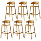 Nordic Stackable Bar-stool Plastic Counter Bar Stool with Plastic Legs for Home Yellow 6 Piece Set Clearhalo 'Bar Furniture' 'Bar Stools' 'bar_stools' 'furn' 'furn_bar_stools' 'Furniture' 'furniture_bar_stools' 'Kitchen & Dining Furniture' 5002990