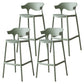 Nordic Stackable Bar-stool Plastic Counter Bar Stool with Plastic Legs for Home Green 4 Piece Set Clearhalo 'Bar Furniture' 'Bar Stools' 'bar_stools' 'furn' 'furn_bar_stools' 'Furniture' 'furniture_bar_stools' 'Kitchen & Dining Furniture' 5002996