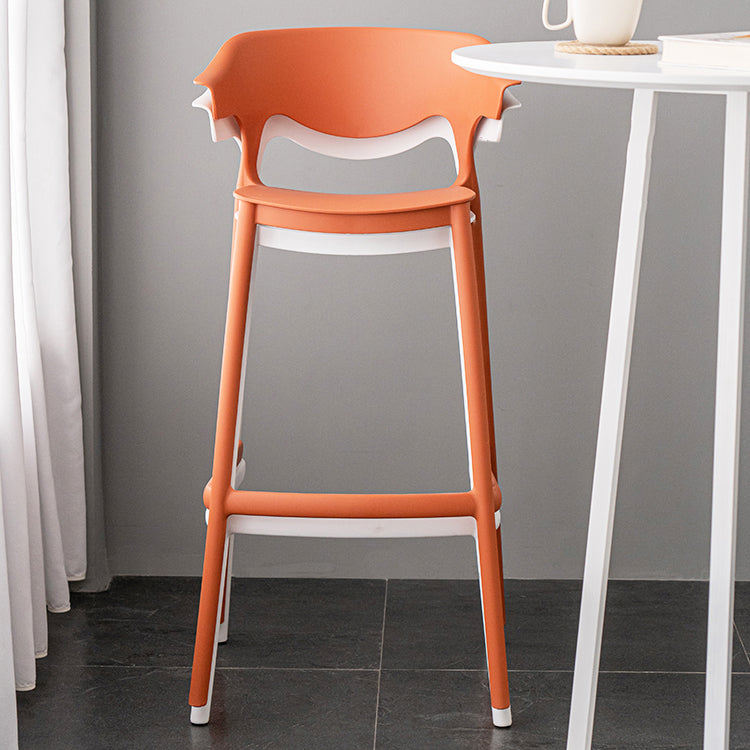 Nordic Stackable Bar-stool Plastic Counter Bar Stool with Plastic Legs for Home Clearhalo 'Bar Furniture' 'Bar Stools' 'bar_stools' 'furn' 'furn_bar_stools' 'Furniture' 'furniture_bar_stools' 'Kitchen & Dining Furniture' 5002997