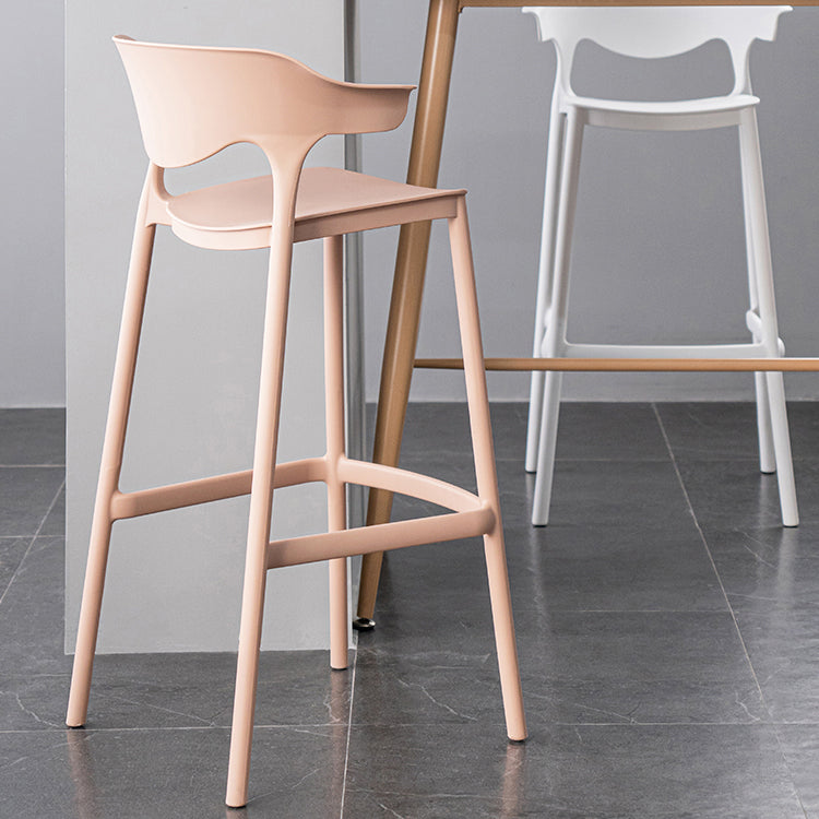 Nordic Stackable Bar-stool Plastic Counter Bar Stool with Plastic Legs for Home Clearhalo 'Bar Furniture' 'Bar Stools' 'bar_stools' 'furn' 'furn_bar_stools' 'Furniture' 'furniture_bar_stools' 'Kitchen & Dining Furniture' 5002998