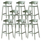 Nordic Stackable Bar-stool Plastic Counter Bar Stool with Plastic Legs for Home Green 8 Piece Set Clearhalo 'Bar Furniture' 'Bar Stools' 'bar_stools' 'furn' 'furn_bar_stools' 'Furniture' 'furniture_bar_stools' 'Kitchen & Dining Furniture' 5003001