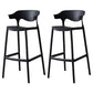 Nordic Stackable Bar-stool Plastic Counter Bar Stool with Plastic Legs for Home Black 2 Piece Set Clearhalo 'Bar Furniture' 'Bar Stools' 'bar_stools' 'furn' 'furn_bar_stools' 'Furniture' 'furniture_bar_stools' 'Kitchen & Dining Furniture' 5003002