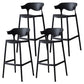 Nordic Stackable Bar-stool Plastic Counter Bar Stool with Plastic Legs for Home Black 4 Piece Set Clearhalo 'Bar Furniture' 'Bar Stools' 'bar_stools' 'furn' 'furn_bar_stools' 'Furniture' 'furniture_bar_stools' 'Kitchen & Dining Furniture' 5003003