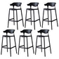 Nordic Stackable Bar-stool Plastic Counter Bar Stool with Plastic Legs for Home Black 6 Piece Set Clearhalo 'Bar Furniture' 'Bar Stools' 'bar_stools' 'furn' 'furn_bar_stools' 'Furniture' 'furniture_bar_stools' 'Kitchen & Dining Furniture' 5003004