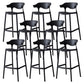 Nordic Stackable Bar-stool Plastic Counter Bar Stool with Plastic Legs for Home Black 8 Piece Set Clearhalo 'Bar Furniture' 'Bar Stools' 'bar_stools' 'furn' 'furn_bar_stools' 'Furniture' 'furniture_bar_stools' 'Kitchen & Dining Furniture' 5003005