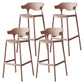 Nordic Stackable Bar-stool Plastic Counter Bar Stool with Plastic Legs for Home Pink 4 Piece Set Clearhalo 'Bar Furniture' 'Bar Stools' 'bar_stools' 'furn' 'furn_bar_stools' 'Furniture' 'furniture_bar_stools' 'Kitchen & Dining Furniture' 5003007