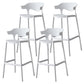 Nordic Stackable Bar-stool Plastic Counter Bar Stool with Plastic Legs for Home White 4 Piece Set Clearhalo 'Bar Furniture' 'Bar Stools' 'bar_stools' 'furn' 'furn_bar_stools' 'Furniture' 'furniture_bar_stools' 'Kitchen & Dining Furniture' 5003011