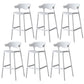 Nordic Stackable Bar-stool Plastic Counter Bar Stool with Plastic Legs for Home White 6 Piece Set Clearhalo 'Bar Furniture' 'Bar Stools' 'bar_stools' 'furn' 'furn_bar_stools' 'Furniture' 'furniture_bar_stools' 'Kitchen & Dining Furniture' 5003012
