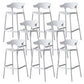 Nordic Stackable Bar-stool Plastic Counter Bar Stool with Plastic Legs for Home White 8 Piece Set Clearhalo 'Bar Furniture' 'Bar Stools' 'bar_stools' 'furn' 'furn_bar_stools' 'Furniture' 'furniture_bar_stools' 'Kitchen & Dining Furniture' 5003013