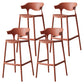 Nordic Stackable Bar-stool Plastic Counter Bar Stool with Plastic Legs for Home Orange 4 Piece Set Clearhalo 'Bar Furniture' 'Bar Stools' 'bar_stools' 'furn' 'furn_bar_stools' 'Furniture' 'furniture_bar_stools' 'Kitchen & Dining Furniture' 5003015