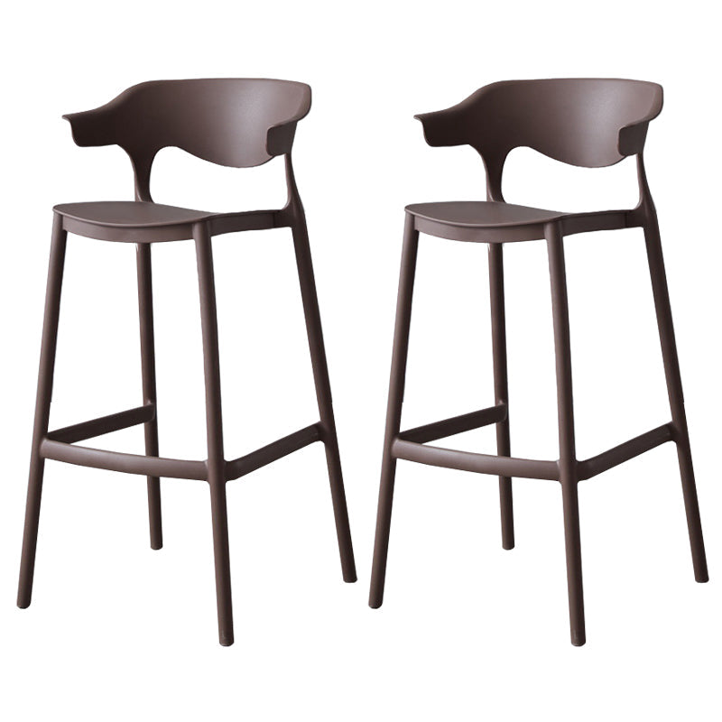Nordic Stackable Bar-stool Plastic Counter Bar Stool with Plastic Legs for Home Coffee 2 Piece Set Clearhalo 'Bar Furniture' 'Bar Stools' 'bar_stools' 'furn' 'furn_bar_stools' 'Furniture' 'furniture_bar_stools' 'Kitchen & Dining Furniture' 5003018