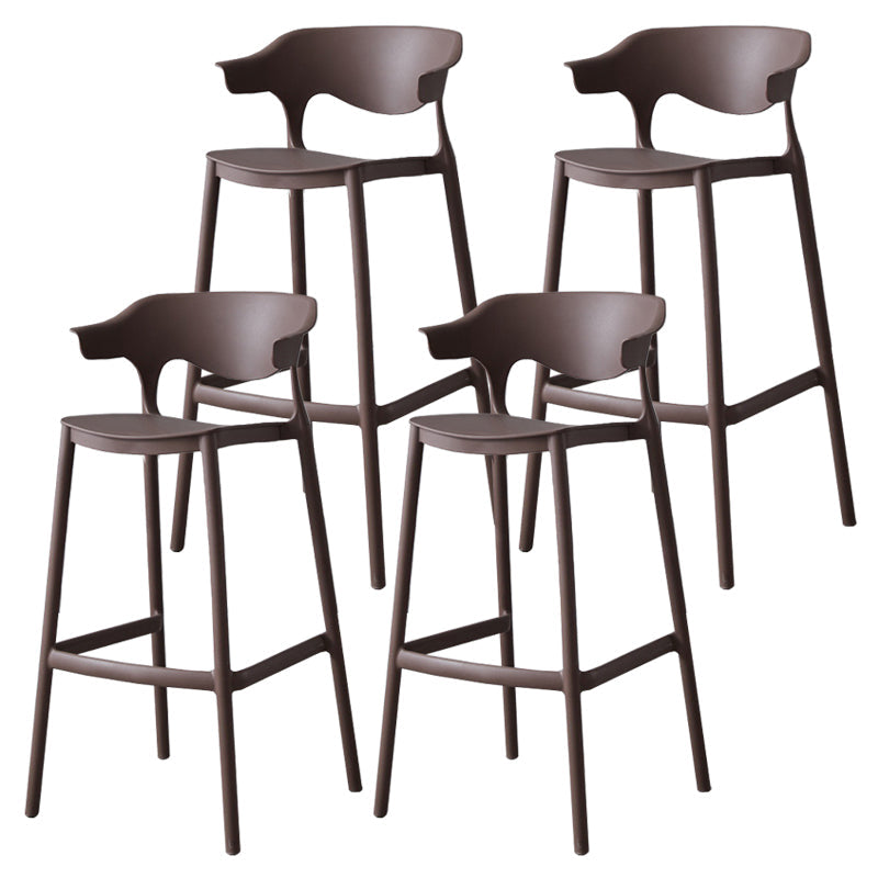 Nordic Stackable Bar-stool Plastic Counter Bar Stool with Plastic Legs for Home Coffee 4 Piece Set Clearhalo 'Bar Furniture' 'Bar Stools' 'bar_stools' 'furn' 'furn_bar_stools' 'Furniture' 'furniture_bar_stools' 'Kitchen & Dining Furniture' 5003019