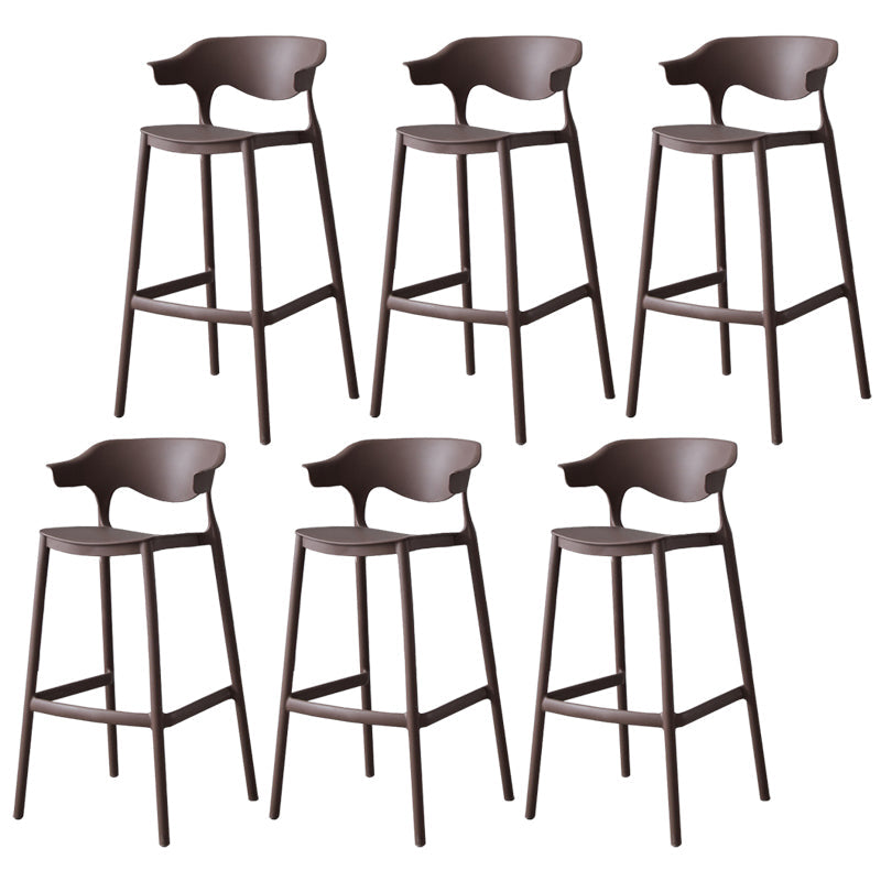 Nordic Stackable Bar-stool Plastic Counter Bar Stool with Plastic Legs for Home Coffee 6 Piece Set Clearhalo 'Bar Furniture' 'Bar Stools' 'bar_stools' 'furn' 'furn_bar_stools' 'Furniture' 'furniture_bar_stools' 'Kitchen & Dining Furniture' 5003020