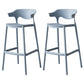Nordic Stackable Bar-stool Plastic Counter Bar Stool with Plastic Legs for Home Blue 2 Piece Set Clearhalo 'Bar Furniture' 'Bar Stools' 'bar_stools' 'furn' 'furn_bar_stools' 'Furniture' 'furniture_bar_stools' 'Kitchen & Dining Furniture' 5003022
