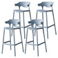 Nordic Stackable Bar-stool Plastic Counter Bar Stool with Plastic Legs for Home Blue 4 Piece Set Clearhalo 'Bar Furniture' 'Bar Stools' 'bar_stools' 'furn' 'furn_bar_stools' 'Furniture' 'furniture_bar_stools' 'Kitchen & Dining Furniture' 5003023