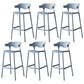Nordic Stackable Bar-stool Plastic Counter Bar Stool with Plastic Legs for Home Blue 6 Piece Set Clearhalo 'Bar Furniture' 'Bar Stools' 'bar_stools' 'furn' 'furn_bar_stools' 'Furniture' 'furniture_bar_stools' 'Kitchen & Dining Furniture' 5003024