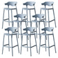 Nordic Stackable Bar-stool Plastic Counter Bar Stool with Plastic Legs for Home Blue 8 Piece Set Clearhalo 'Bar Furniture' 'Bar Stools' 'bar_stools' 'furn' 'furn_bar_stools' 'Furniture' 'furniture_bar_stools' 'Kitchen & Dining Furniture' 5003025
