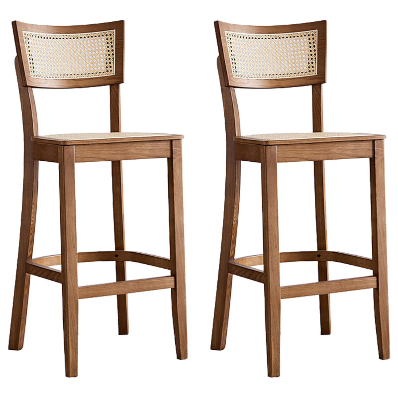 Contemporary Bar-stool Wooden Counter Bar Stool with Wood Legs for Kitchen Walnut 2 Piece Set Clearhalo 'Bar Furniture' 'Bar Stools' 'bar_stools' 'furn' 'furn_bar_stools' 'Furniture' 'furniture_bar_stools' 'Kitchen & Dining Furniture' 5003028