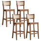 Contemporary Bar-stool Wooden Counter Bar Stool with Wood Legs for Kitchen Walnut 4 Piece Set Clearhalo 'Bar Furniture' 'Bar Stools' 'bar_stools' 'furn' 'furn_bar_stools' 'Furniture' 'furniture_bar_stools' 'Kitchen & Dining Furniture' 5003030