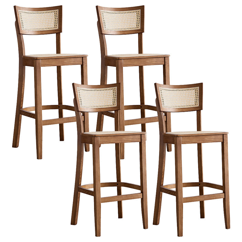 Contemporary Bar-stool Wooden Counter Bar Stool with Wood Legs for Kitchen Walnut 4 Piece Set Clearhalo 'Bar Furniture' 'Bar Stools' 'bar_stools' 'furn' 'furn_bar_stools' 'Furniture' 'furniture_bar_stools' 'Kitchen & Dining Furniture' 5003030