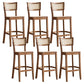 Contemporary Bar-stool Wooden Counter Bar Stool with Wood Legs for Kitchen Walnut 6 Piece Set Clearhalo 'Bar Furniture' 'Bar Stools' 'bar_stools' 'furn' 'furn_bar_stools' 'Furniture' 'furniture_bar_stools' 'Kitchen & Dining Furniture' 5003032